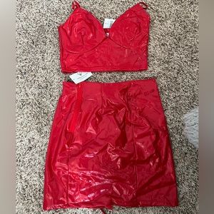 Small Red Windsor Skirt and Top Set